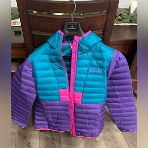 Women’s color block retro Down jacket